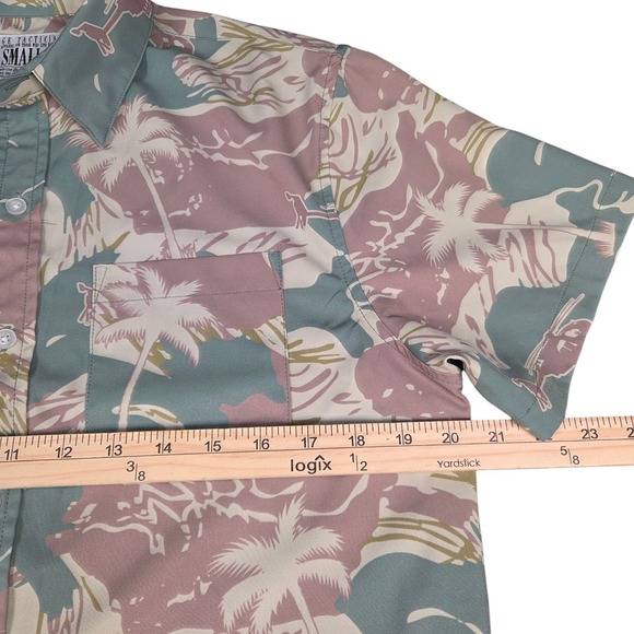 Savage Tacticians Shirt Mens Small‎ Helicopter Camo Hawaiian Snap Buttons - Picture 7 of 8